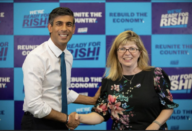 Rishi Sunak and Maria Caulfield